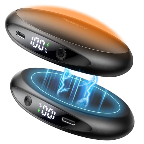 coldSky Hand Warmers Rechargeable 2 Pack Magnetic Electric Hand Warmer with Digital Display, 3 Heating Levels, Portable Pocket Heater Gift for Christmas, Outdoors, Games, Camping, Hunting