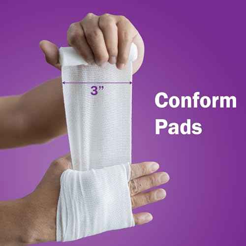 Conforming Stretch Gauze Rolls 3 Inch - Pack of 12 White Sterile Gauze Wrap for Wounds - Good for Sprained Ankles, Wrists, and More