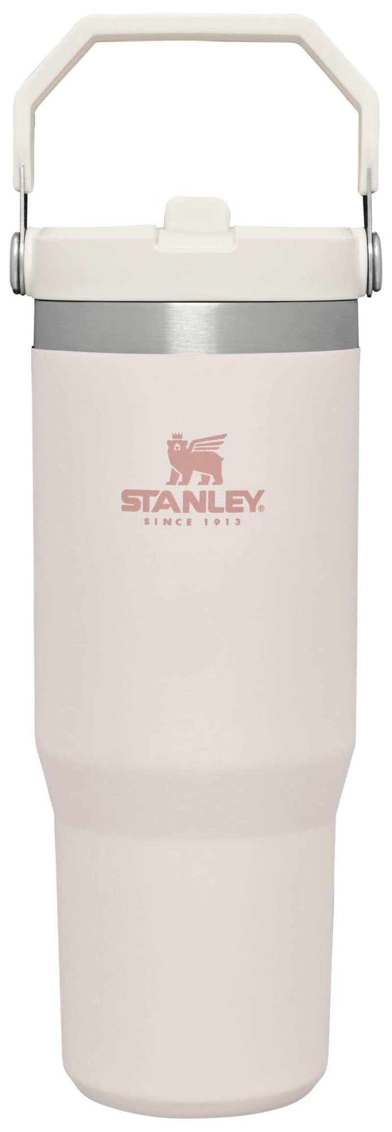 STANLEY IceFlow Flip Straw Tumbler with Handle 30 oz | Twist On Lid and Flip Up Straw | Leak Resistant Water Bottle | Insulated Stainless Steel |BPA-Free | Rose Quartz, Pack of 4