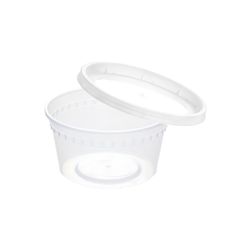 plaspapier 8 oz Clear Plastic Condiment Cups - 48-Pack with Lids, Airtight Small Food Containers, BPA-Free, Dishwasher Safe