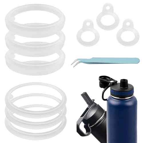CoguZed 3 Sets of 9 Silicone Gaskets for Thermoflask & Takeya Lids Water Bottle Replacement, Perfect for Straw Lid, Chug Lid & Spout
