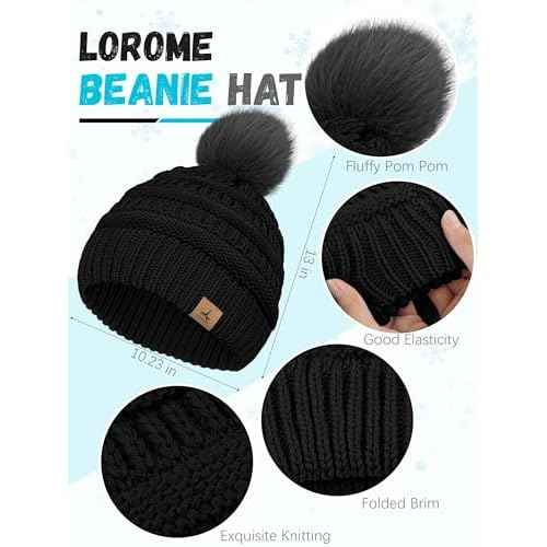 Winter Hat Scarf Gloves and Ear Warmer, Warm Knit Beanie Hat Touch Screen Gloves Set Winter Gifts Neck Scarves for Women