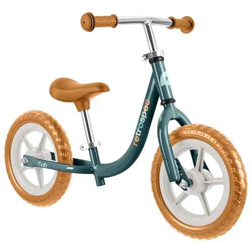 Retrospec Cub Toddler Balance Bike for Ages 18 Months - 3 Years - 12in No-Pedal Beginner Bicycle with Adjustable Seat, Puncture-Proof Tires & Safe Low Frame Design