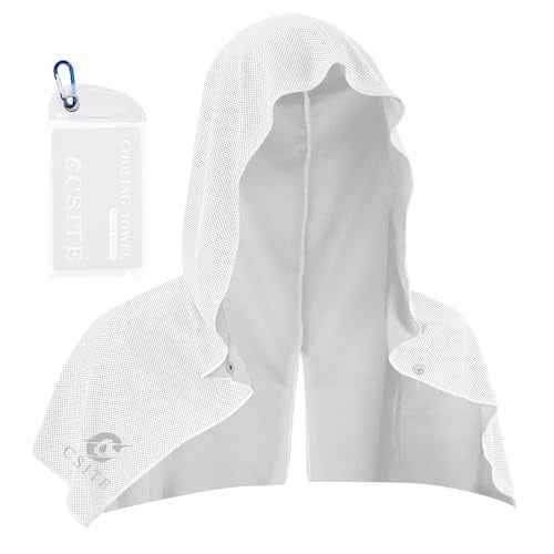 Cooling Hoodie Towels for Neck and Face, UPF 50 Sun Protection & Instant Cooling, Ice Towels for Hot Weather, Soft Breathable Towel for Sport, Work Out, Gym, Camping & More Activities