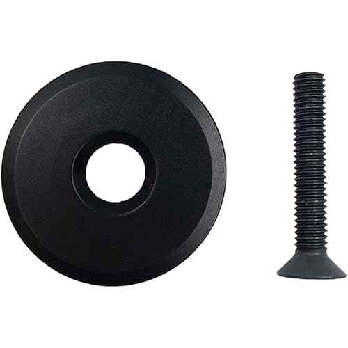 Black Bike Front Fork Stem Top Cap Bike Headset Cap and Screw Bike Top Tube Cap Riding Decoration for Road Bike Stems 28.6mm 1-1/8inch Handlebars, Headsets and Stems