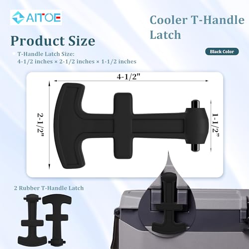 2 Pack - Cooler T-Handle Latch with Hinge Pin Compatible with 25/50/ 72 Qt Ig-loo BMX/Overland Coolers Latches Replacement (Not Fit IMX Cooler)