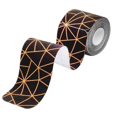 Copper-Infused Kinesiology Tape, 20 Precut Water Resistant Strips, Stretch Indicator, Elastic Athletic Tape for Sports & Weightlifting, Muscle Strain Relief & Joint Support (Black Copper)