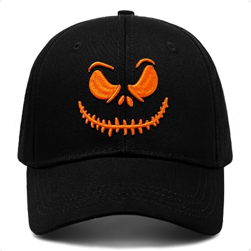Halloween Hat, Baseball Cap for Men Women,Black Trucker Hats Adjustable