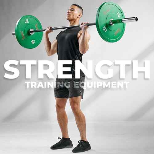 Sunny Health & Fitness Elite 2-Inch Rubber Olympic Bumper Weight Plate 10-55 LB with Steel Hub for Home Gym, Squat Rack, Strength Training, Barbell, Workout Equipment, Deadlifts, Weightlifting