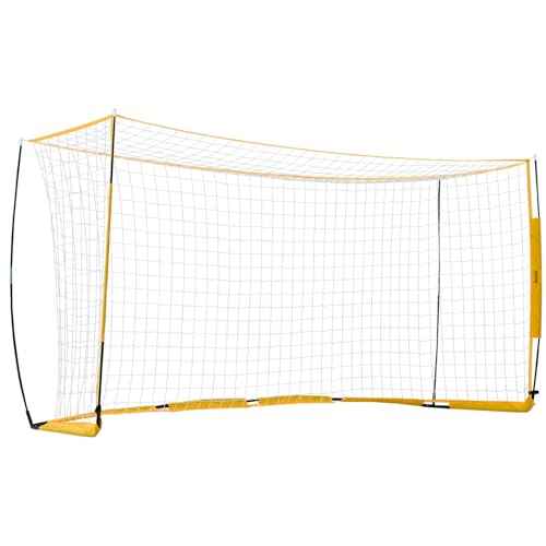 VEVOR Portable Soccer Goal, 12 x 6 ft Large Practice Soccer Net, Steel Fiberglass Structure Training Goal Set with Carry Bag, All-Weather Outdoor Use, for Backyards, Parks, School Fields