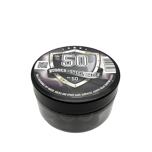 50 x Premium Quality Hard Rubber Steel Balls 2.7 Grams Heavy Reusable Projectiles Paintballs Reballs Powerballs for Training Home and Self Defense Pistols in 50 Caliber