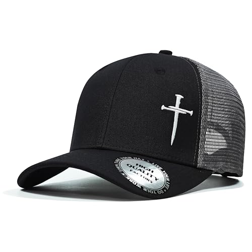 Christian Hats for Men Women,Jesus 3 Nail Cross Hat Christian Religious Gifts for Birthday/Christmas