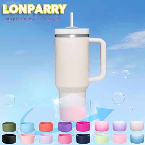 4-Pack Silicone Boot for Stanley Cup 40 30 OZ, Tumbler Boot for Stanley IceFlow 20OZ 30OZ, Bottom Protector for Stanley Cup Accessories Protective Sleeve Bumper
