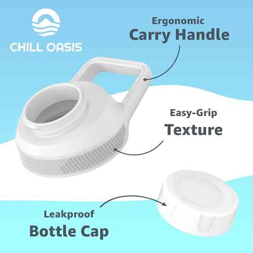 Chill Oasis Replacement Lid Compatible with Cirkul Water Bottle | Fits Flavor Cartridges | BPA Free, Leak Proof, and Dishwasher Safe (White)