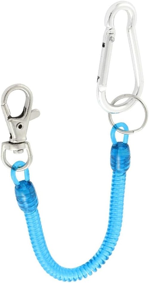 Carabiner Hook Coil Lanyard Key Chain with Lobster Clasp - Durable & Secure