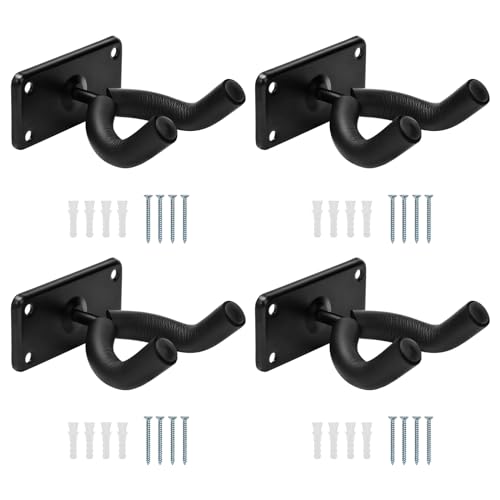 Coolrunner Skateboard Wall Hanger, 4 Pack Skateboard Wall Mount for Skateboard Storage and Display Holder, Skateboard Hooks Fit for Skateboard, Guitar, Longboard, Snowboards, Complete with Screw