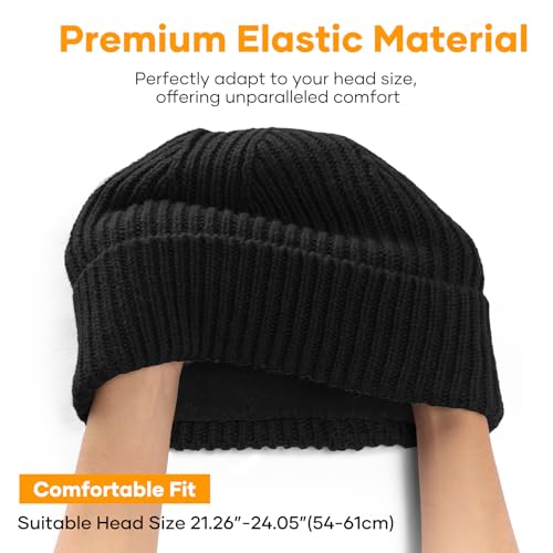 GDTOGRT Beanie for Women Men, Unisex Wool Knit Warm Fleece Lined Cuffed Winter Hat Cap