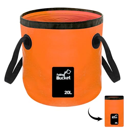 Collapsible Buckets, Camping Water Storage Container 5 Gallon(20L) Portable Folding Bucket Wash Basin