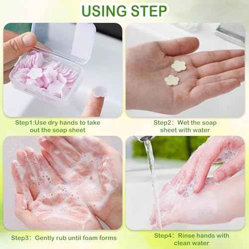 600PCS Portable Mini Soap Sheets ? Scented Disposable Hand Washing Paper, Travel-Friendly & Water-Soluble Soap for Camping, Hiking & Outdoor Use
