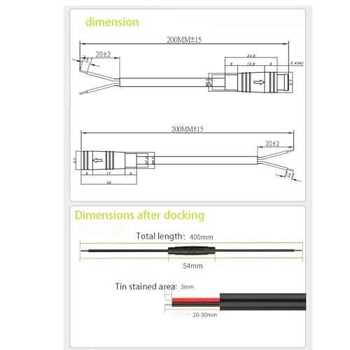 Julet 4Pin 3pin 2pin Male Female Waterproof Cable Electric Bike Extension Cable Connector