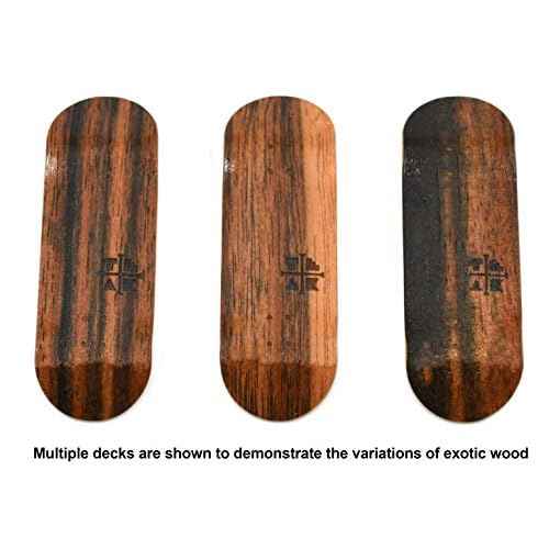 Teak Tuning Prolific Wooden Fingerboard Deck, Two Tone - 34mm x 97mm - Handmade, Pro Shape & Size - Five Plies Wood Veneer - Includes Prolific Foam Tape