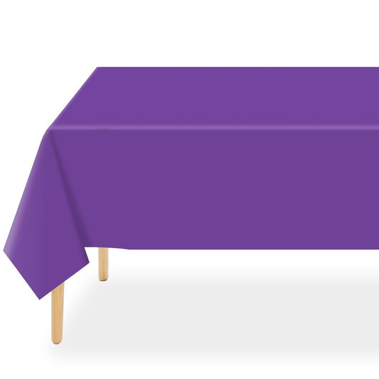 QIKSION Purple Plastic Table Cloth Disposable 6 Pack, 54 x 108 Inch Tablecloths for Party, Birthday, Graduation, Halloween Decorations, Rectangle Table Cover