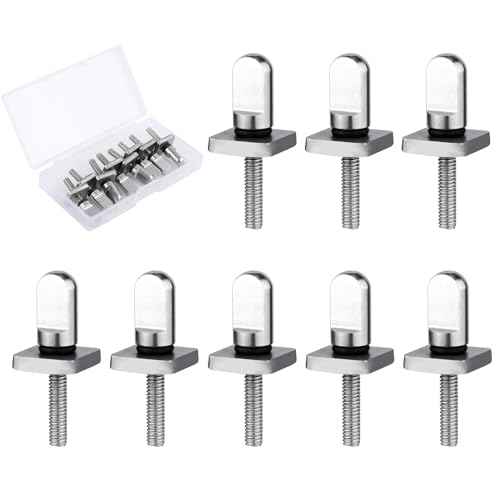 316 Stainless Steel Fin Screws, No Tool Surfboard Fin Screws with O Rings Paddle Board Fin Replacement for SUP Paddleboard Longboard Surfing Accessories
