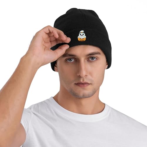 Rose Embroidered Beanie Cap Soft Knit Hat for Women Men Chemo Sleep