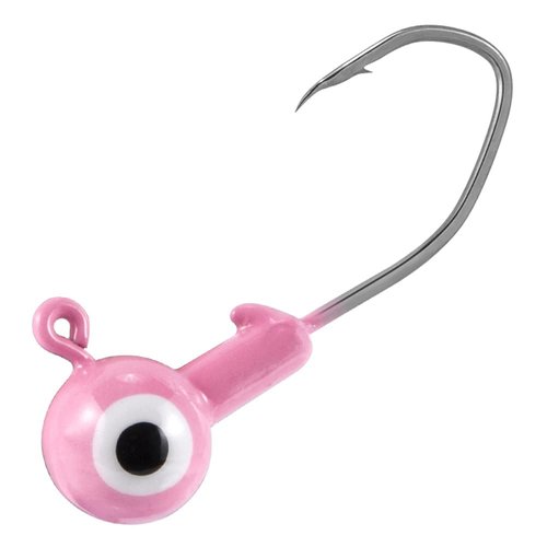 Dr.Fish 20 Pack Fishing Jig Heads, Crappie Jigs Round Ball Sickle Hooks Freshwater Fishing Hook Lures Bass Trout Panfish Bluegill 3/8oz Pink