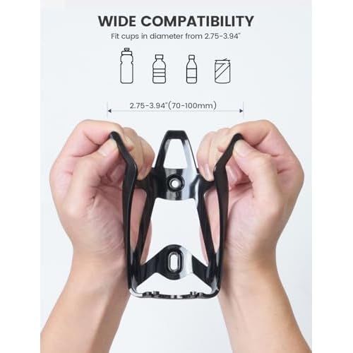 Lamicall 2 Pack Bike Water Bottle Holder - 1.2 Oz Ultralight & Sturdy Bike Cup Holder, Bicycle Drink Cage, Cycling Bike Water Bottle Cage with Screw Tool, for 2.75-3.94" Diameter Bottles