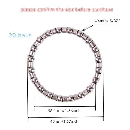 4 pcs, Bike Headset Bearings for Smooth Steering, 5/32" x 20 Balls, Bicycle Repair Parts, Bicycle Ball Bearings for Mountain Bikes, 40*40mm