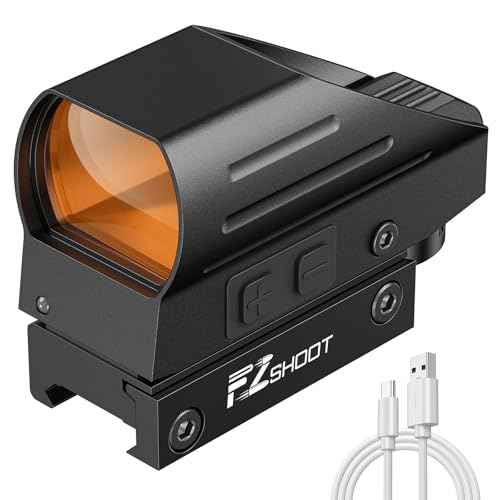 EZshoot Rechargeable Red/Green Dot Reflex Sight, Red Dot Optic Scope, Multiple Reticle Paintball Sight with 20mm Picatinny Rail Mount, Absolute Co-Witness Red Dot Scope