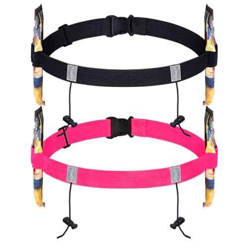 JOVITEC 2 Pieces Race Number Belt with 6 Gel Loops for Running Cycling Triathlon Marathon