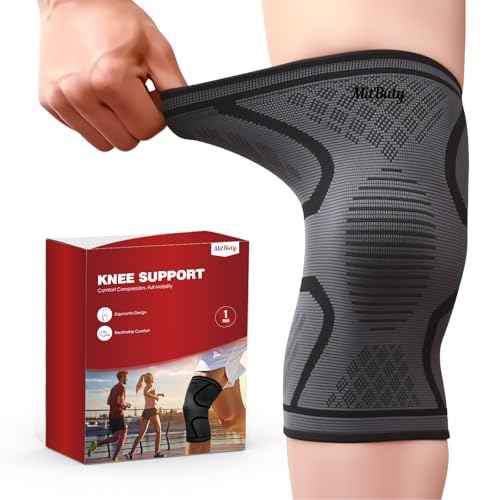 Compression Knee Brace for Women & Men, 2-Pack Knee Sleeve for Running, Basketball & Hiking, Compression Sleeve for Gym, Sports & Workout ? Knee Support for Daily Activities (M: 17?19")