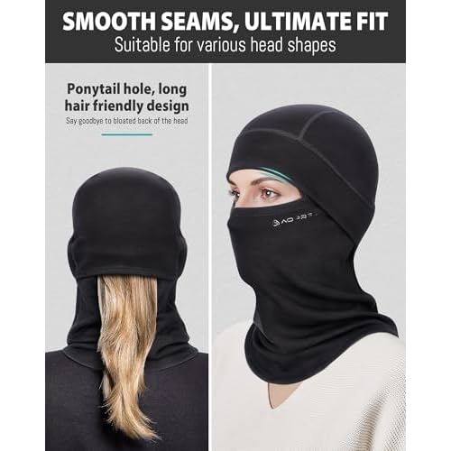 Balaclava Ski Mask for Men & Women, Modal Wool Blend Soft Windproof Face Mask Thermal Winter Full Face Cover for Cold Weather