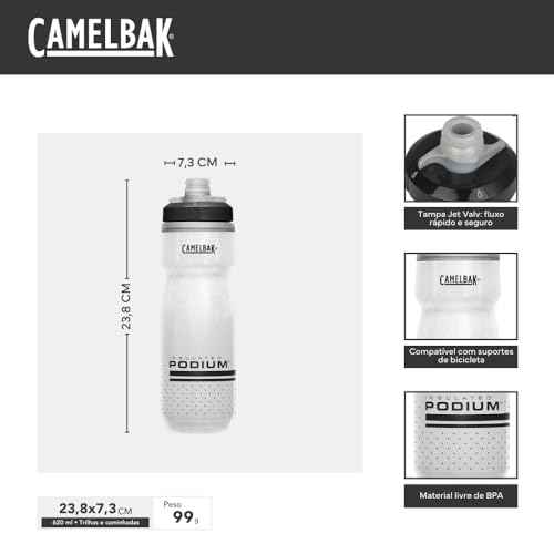 CamelBak Podium Chill Bike Insulated Squeeze Water Bottle Black, 21oz