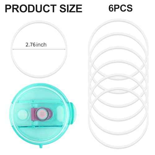 Joshey Tumbler Lid Rubber Seal Replacement Compatible with Reduce Kids Coldee 2.0 Mug 14 oz, 18 oz, 6Pcs BPA-Free Silicone Gasket Accessories