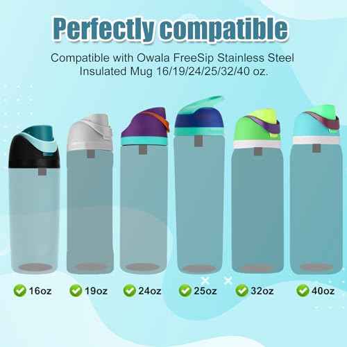 5pcs Replacement Stopper for Owala FreeSip 24/32oz, BPA Free Water Bottle Top Lid Gasket Part for Owala 16/19/24/32/40oz Silicone Seal Bottle Cap Mouth Bottle Sealing Gasket Plug Accessories(5 Colors)