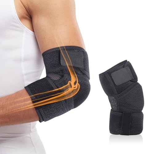 Cozyhealth Elbow Brace, Tennis Compression Sleeve Wrap for Golfers, Bursitis,Tendonitis, Left or Right Arm Tendonitis Support Strap for Golf, Men and Women, Epicondylitis and Sports Recovery Cub