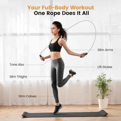 Jump Rope,Tangle-Free Rapid Speed Jump Rope with Ball Bearings for Men,Women and Kids,Adjustable Steel Skipping Rope with Ergonomic Foam Handles,A Ideal Equipment and Accessories for Workout,Fitness,Exercise,Home Gym,Slim Body