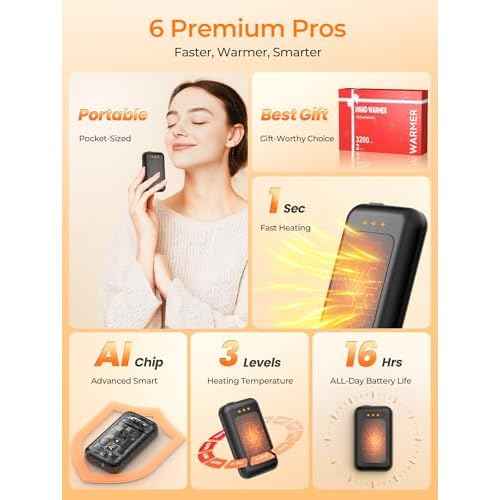 Electric Hand Warmers Rechargeable, Rechargeable Hand Warmer, Portable Hand Warmer for Outdoor Camping Hunting Golf Accessories, Gifts for Women Men