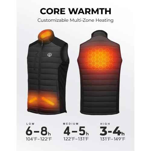 KEMIMOTO Heated Vest for Men Women,10000mAh Battery Pack Charging, Hand & Neck Warmers,for Hunting, Golf, Cycling