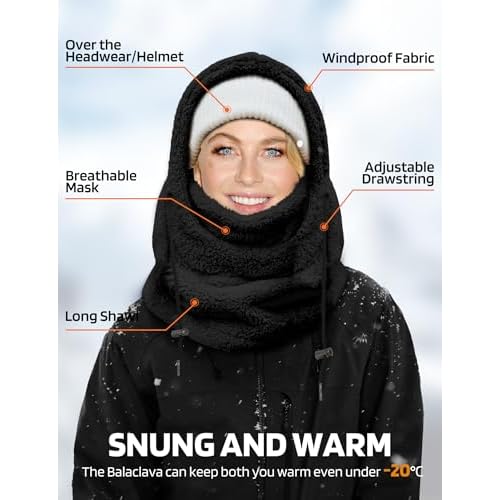 Balaclava Face Mask for Women Men Winter Hat Neck Windproof Fleece Ski Mask Warm Face Cover Scarf