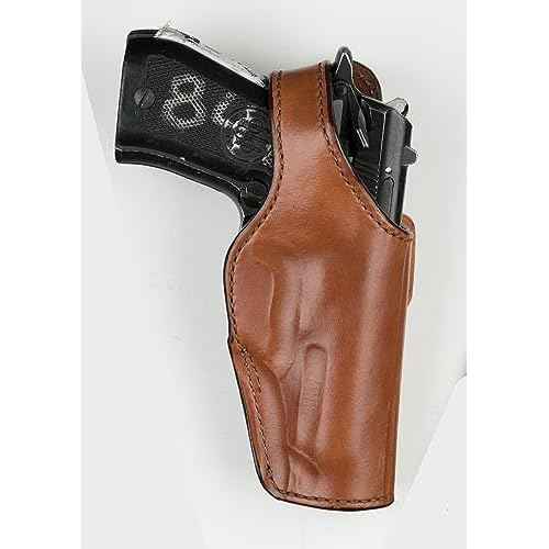 BIANCHI 19L Thumbsnap Suede Lined Belt Slide Holster - Pistol, Fits BRNG HIPWR 9MM, Tan, Right Hand