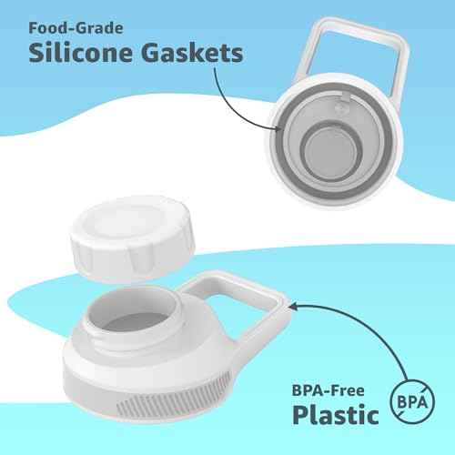 Chill Oasis Replacement Lid Compatible with Cirkul Water Bottle | Fits Flavor Cartridges | BPA Free, Leak Proof, and Dishwasher Safe (White)