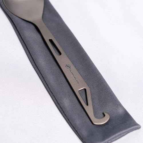 FlipFuel Camping Titanium Spork - Ultra-Lightweight, Durable, Built-In Bottle Opener