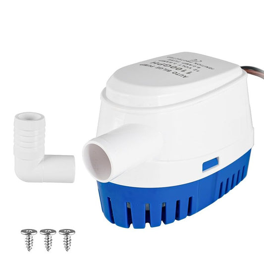 Automatic 12V 1100GPH Marine Bilge Pump with Built-in Float Switch – Auto On/Off Submersible Boat Water Pump, 1-1/8" (29mm) Outlet for Efficient Bilge Water Removal on Boats & Yachts