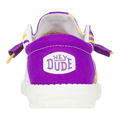HEYDUDE Wally Tri LSU Purple/Yellow Size M14, Men¡¯s Shoes, Men's Slip-on Loafers, Comfortable & Light-Weight