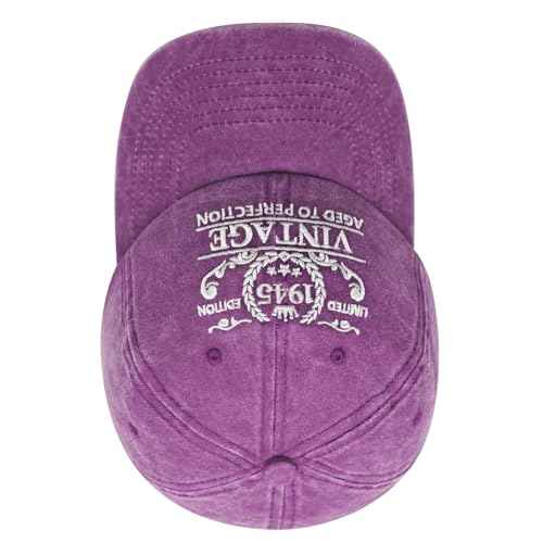 80th Birthday Gifts for Men Women, 80th Birthday Decorations, Adjustable Washed Cotton Embroidered Baseball Caps