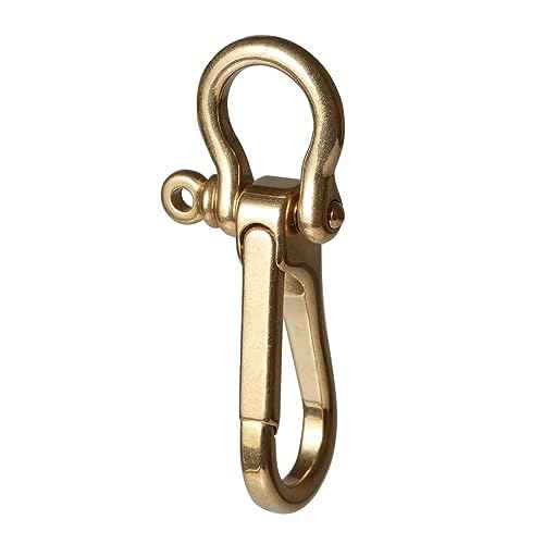 Brass Keychain Clip Detachable U Shackle for Fob Wallet Chain Accessory horseshoe keychain